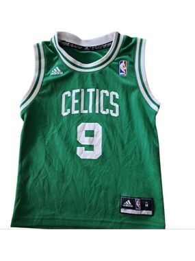 Adidas NBA BOSTON Celtics 9 RONDO Basketball Jersey Screen Print Boys Medium 5-6